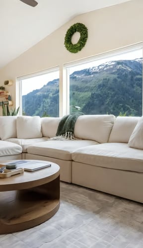 West Juneau Mountain-View Retreat deck with outdoor dining table and forested mountain backdrop
